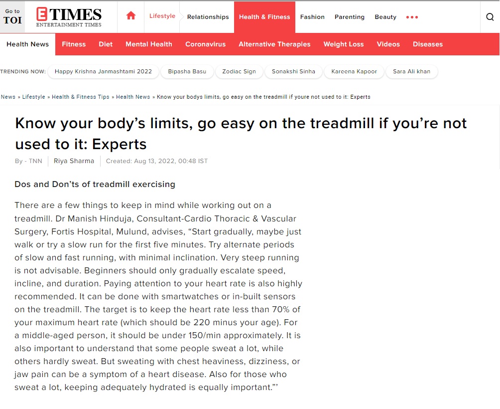 Times of India Article Raju Shrivastava